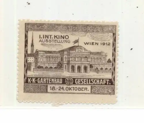 KINO / CINEMA, 1. Internationale Kino Ausstellung, Wien 1912, Vignette