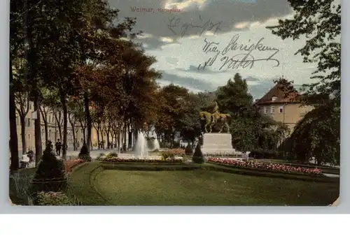 0-5300 WEIMAR, Karlsplatz, 1911, kl. Druckstelle