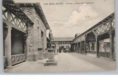 6380 BAD HOMBURG, Saalburg, Perystil und Hadriansstattue, 1930, Verlag Glaser