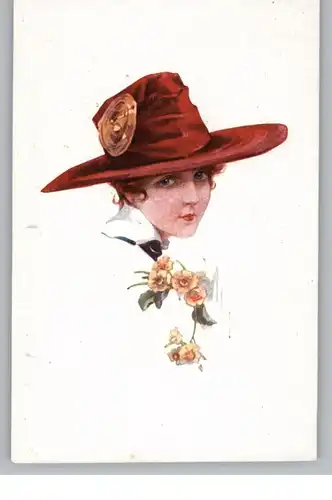 GLAMOUR - LADY mit Rotem Hut / Red Hat, Erkal