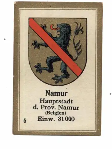 B 5000 NAMUR, Stadtwappen, Vignette