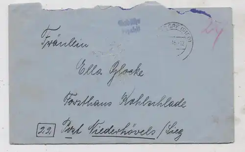 5240 BETZDORF, Postgeschichte, Gebühr bezahlt Stempel, 1946, Brief mit Inhalt