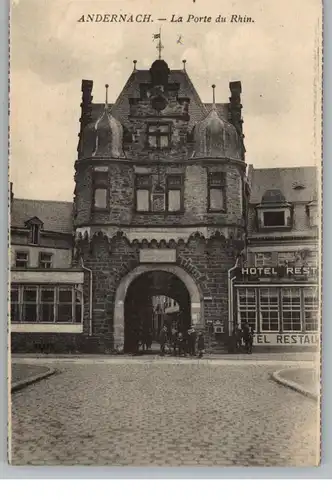 5470 ANDERNACH, Hotel Rheinkrone, Altes Stadttor, 1929