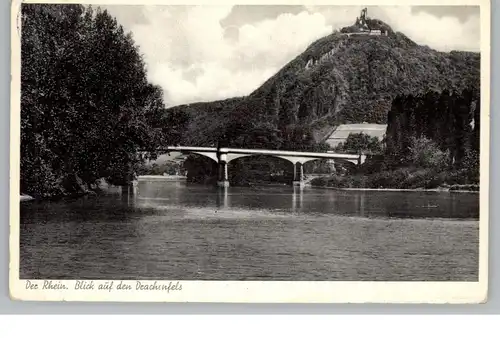 5340 BAD HONNEF - GRAFENWERTH, Inselbrücke, Drachenfels, 1955