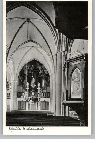 3392 CLAUSTHAL - ZELLERFELD, St. Salvatoriskirche Zellerfeld, Innenansicht, 1961
