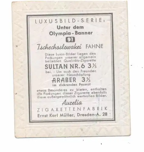 TSCHECHOSLOWAKEI - STAATSWAPPEN, Vignette zur Olympaide 1936