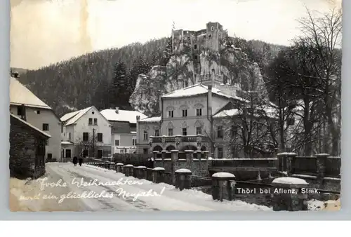A 8621 THÖRL, Weihnachts- / Neujahrskarte, 195...