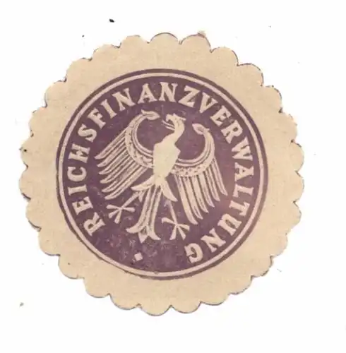 BANKEN / FINANZEN - Reichsfinanzverwaltung, Verschlußsiegel