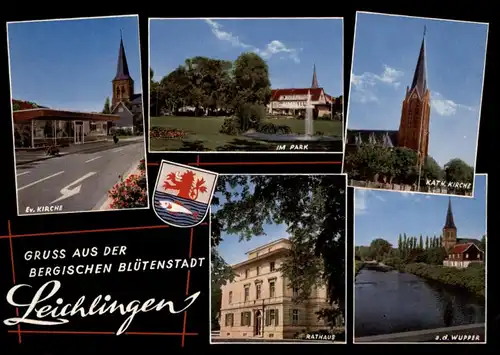 5653 LEICHLINGEN, Rathaus, Kirchen, Park...