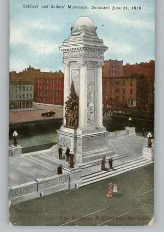 USA - NEW YIORK - SYRACUSE, Soldiers and Sailors Monument, June 1910, kl. Eckmangel