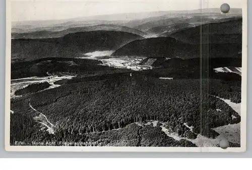 5488 ADENAU, Hohe Acht, Luftaufnahme, Landpoststempel Immelshofen über Altenahr, 193...gelochter Beleg