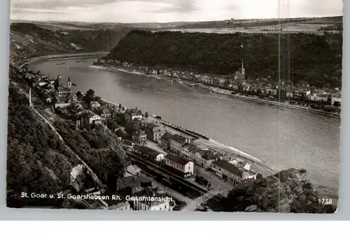 5401 SANKT GOAR, Blick auf den Ort mit Bahnhof