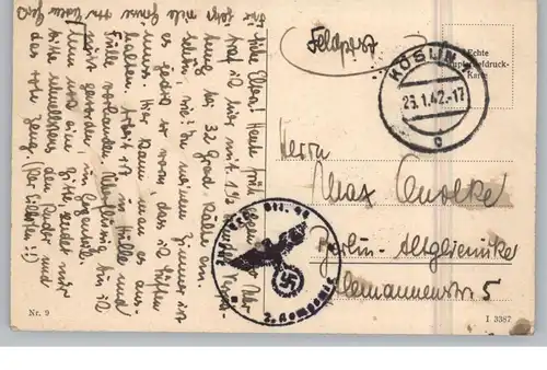 POMMERN - KÖSLIN / KOSZALIN, Postgeschichte, Feldpost 2. Weltkrieg, Inf. Ers. Batl. 44, 1942