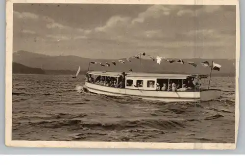 BÖHMEN & MÄHREN - THAMMÜHL am See / STARE SPLAVY, Ausflugsschiff, 1929, eine Seite beschnitten