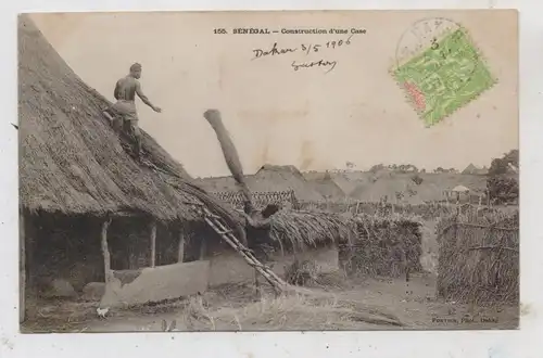 SENEGAL - Construction d'une Case, 1906