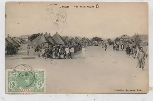 SENEGAL - DAKAR, Rue Felix Faure, 1909, Nadelloch / pin hole