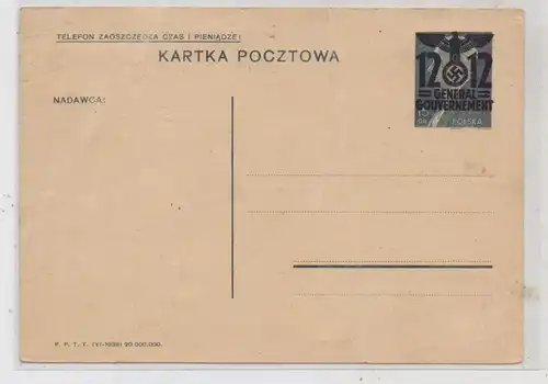 GENERALCOUVERNEMENT, Ganzsache P 3 II