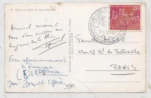 BUND - 1958, Michel 289, 800 Jahre München, AK Einzelfrankatur nach Paris