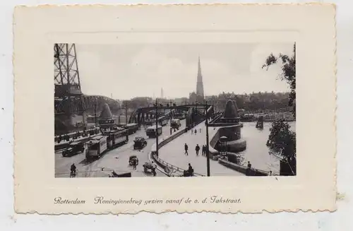 ZUID-HOLLAND - ROTTERDAM, Koniginnebrug van Takstraat, Tram / Oldtimer
