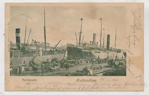 ZUID-HOLLAND - ROTTERDAM, Parkkade, Frachtschiffe, Lichtdruck 1901, Edit.: Ende - Rotterdam