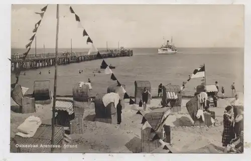 0-2565 KÜHLUNGSBORN - ARENDSEE, Strandkörbe, Fährschiff, 1929