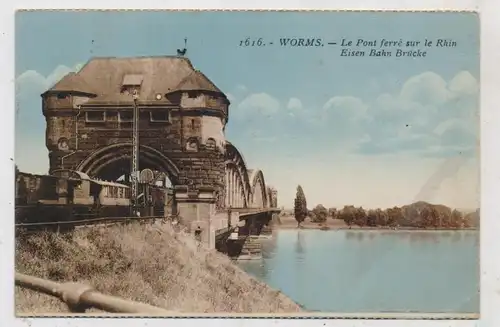 EISENBAHN  / Railway - Eisenbahnbrücke über den Rhein bei Worms, 1931