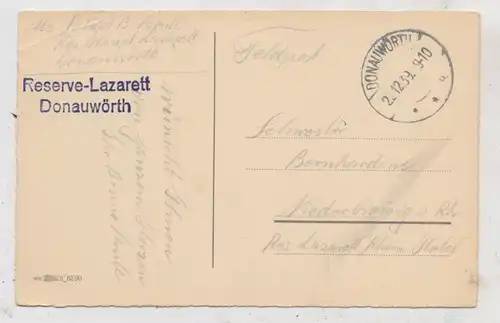 8850 DONAUWÖRTH, Postgeschichte, Feldpost Dezember 1939, Reserve Lazarett