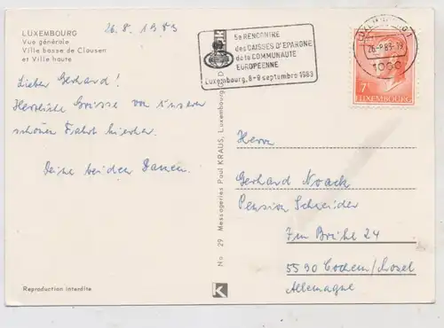 BANKEN - Sonderstempel; "5. Treffen der Europäischen Sparkassen", Luxemburg 1983