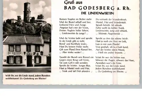 5300 BONN - BAD GODESBERG, Lindenwirtin, Godesburg, Gedicht