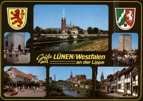 4670 LÜNEN, Mehrbild-AK, Stadtwappen