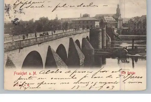 6000 FRANKFURT, Alte Brücke, 1908, gelaufen nach Rio de Janeiro