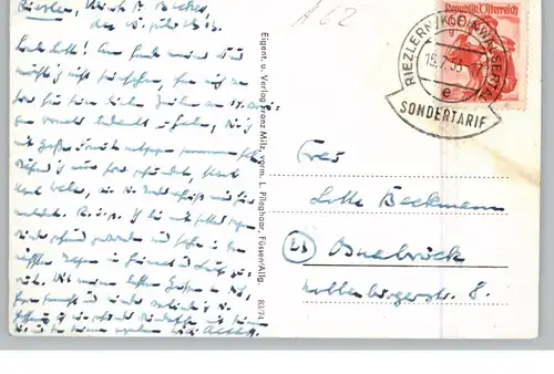 A 6991 KLEINWALSERTAL, Hirschegg, Schwende, Riezlern....1953