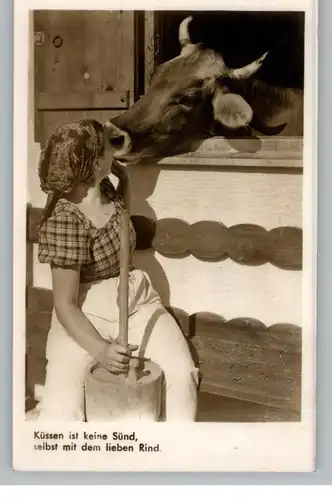 LANDWIRTSCHAFT - BUTTERMACHERIN mit Rind