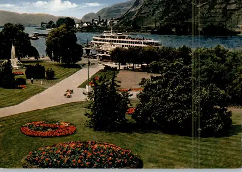 5470 ANDERNACH, Rheinanlagen, KD-Dampfer (DRACHENFELS ?) am Anleger