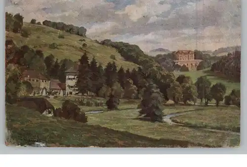 7423 GOMADINGEN, Schloß & Gestüt Grafeneck, Künstler-Karte F. Hummel, 1918