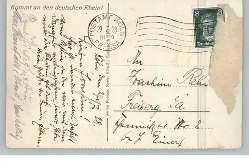 5480 REMAGEN, Blick auf das Siebengebirge, Verlag Kratz # 4, Pressa - Postamt Köln 1928