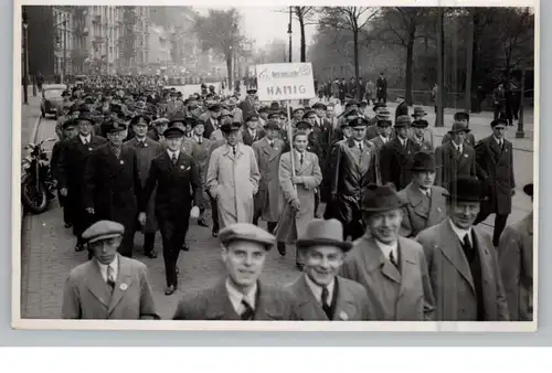 2000 HAMBURG, NS Betriebszellenorganisation HAMIG, Aufmarsch, Photo-AK, 1938