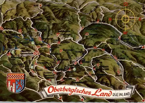 LANDKARTEN / MAPS - OBERBERGISCHES LAND, 1965