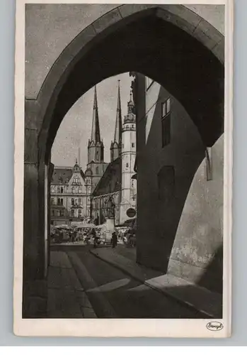 0-4000 HALLE / Saale, Durchblick zum Markt, Verlag Stengel