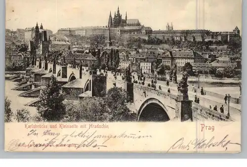 CZ 10000 PRAHA / PRAG, Karlsbrücke und Kleinseite, Verlag Stengel, 1909