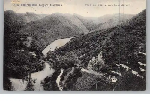 5407 BOPPARD, Blick vom Kalmut-Tunnel ins Mühltal, Bahnstrecke Boppard-Katellaun, kl. Oberflächenmangel
