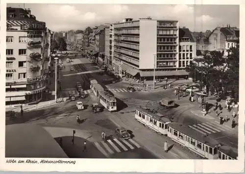 5000  KÖLN, Hohenzollernring / Rudolfplatz, Strassenbahnen, Oldtimer, 50er Jahre