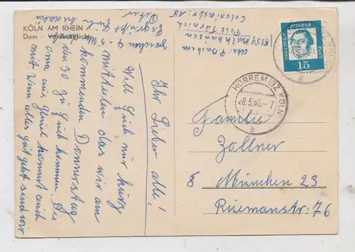 5014 KERPEN - HORREM, Postgeschichte, aptierter Ortsstempel 1963