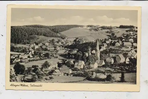 4788 WARSTEIN - ALLAGEN, Blick über den Ort, 1952