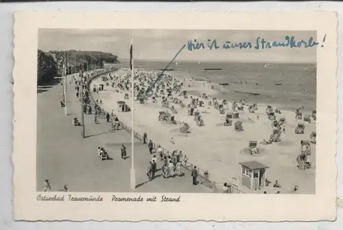 2400 LÜBECK - TRAVEMÜNDE, Promenade und Strand, 1952