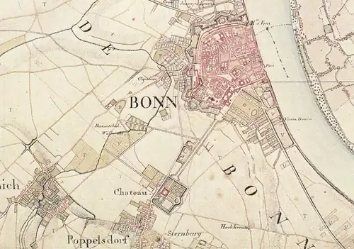 5300 BONN, Historischer Stadtplan, Anfang 1800