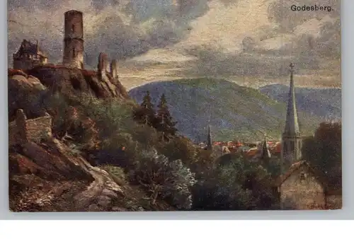 5300 BONN - BAD GODESBERG, Godesberg und Godesburg, Künstler-Karte