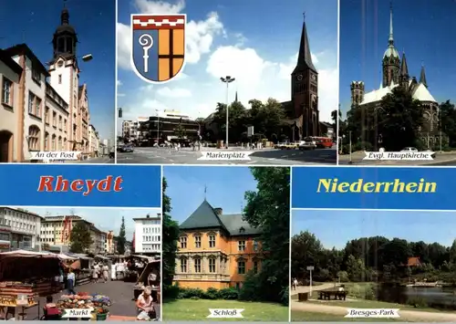 4050 MÖNCHENGLADBACH - RHEYDT, Mehrbild-AK, Stadtwappen