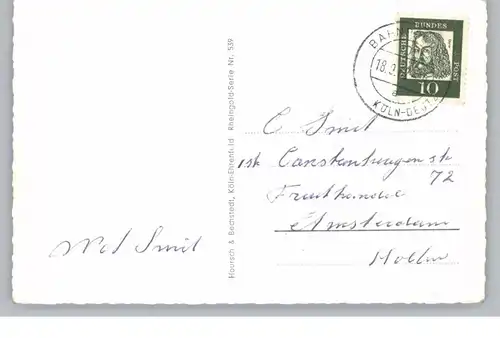 5000  KÖLN - DEUTZ, Postgeschichte, Bahnpostamt Köln-Deutz, aptierter Stempel 1962