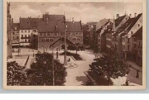 F 68100 MÜHLHAUSEN / MULHOUSE, Adolf Hitler Platz mit Rathaus, Verlag Manias & Cie - Straßburg